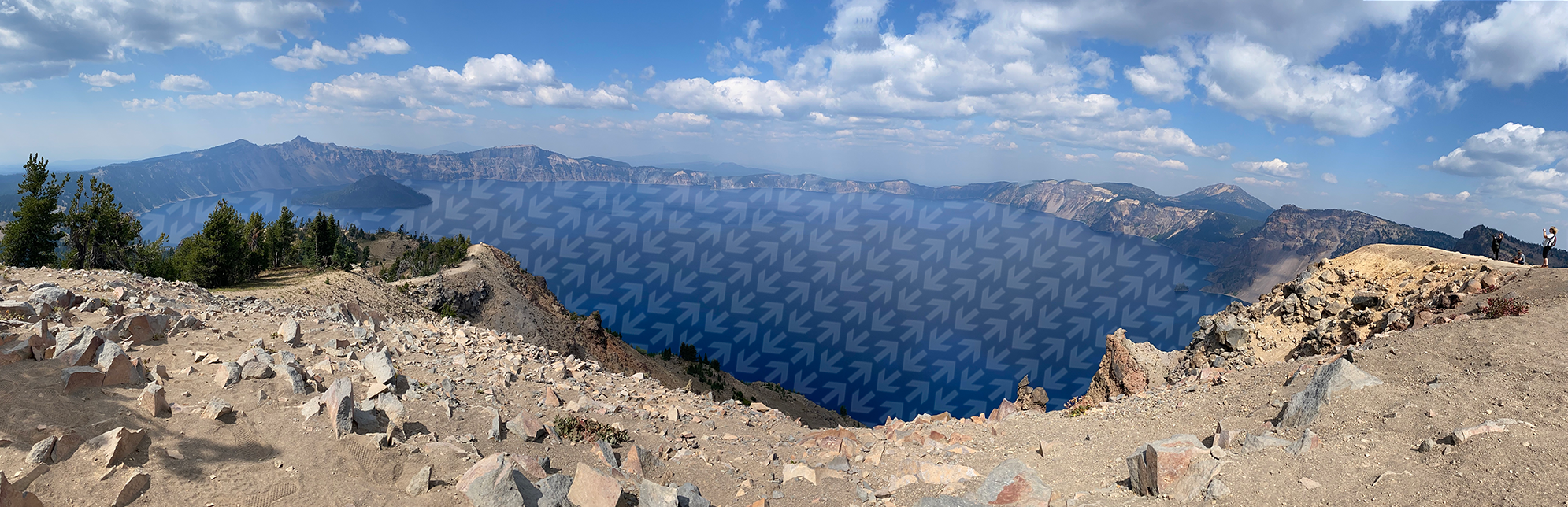 landscape panoramic photo of crater lake national park
